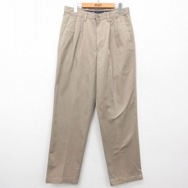 W32★古着 ドッカーズ パンツ メンズ 00年代 00s コットン ベージュ カーキ 25apr21 中古 ボトムス ロング