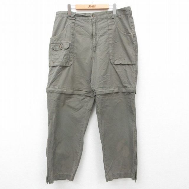 【50%OFF】W39★古着 カベラス パンツ メンズ コットン 濃緑 グリーン 25apr21 中古 ボトムス ロング