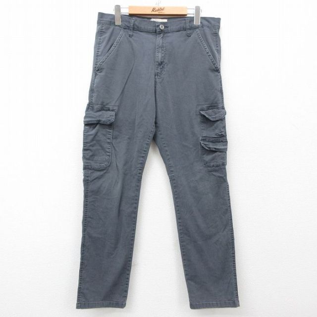 W33★古着 ラングラー Wrangler カーゴ パンツ メンズ グレー 25apr21 中古 ボトムス ロング