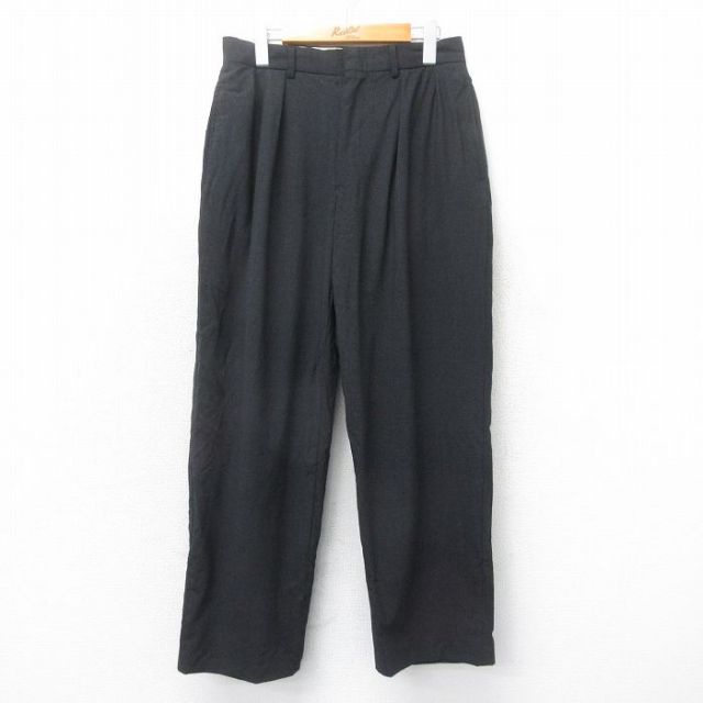 W30★古着 ラルフローレン Ralph Lauren ブランド スラックス パンツ メンズ 90年代 90s ウール 黒 ブラック 【spe】 25apr21 中古 ボトムス ロング