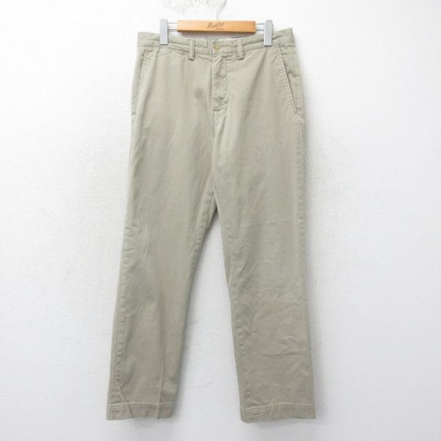 W33★古着 ラルフローレン Ralph Lauren ブランド チノ パンツ チノパン メンズ コットン ベージュ カーキ 25apr21 中古 ボトムス ロング
