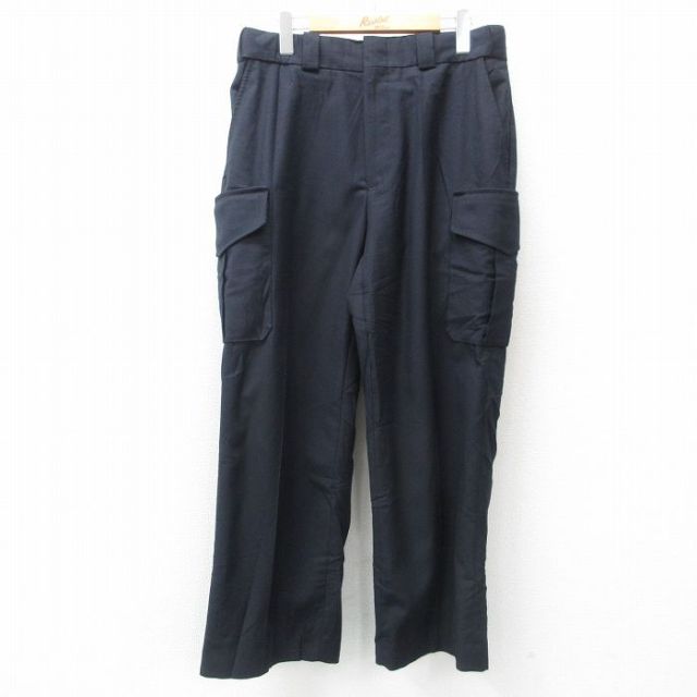 W33★古着 ブラウアー Blauer カーゴ パンツ メンズ 黒 ブラック 25apr21 中古 ボトムス ロング