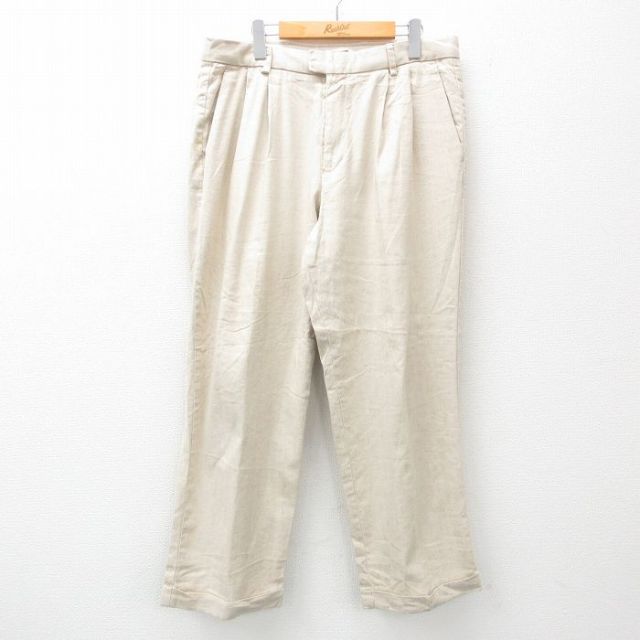 W35★古着 ドッカーズ パンツ メンズ リネン 生成り 25apr21 中古 ボトムス ロング