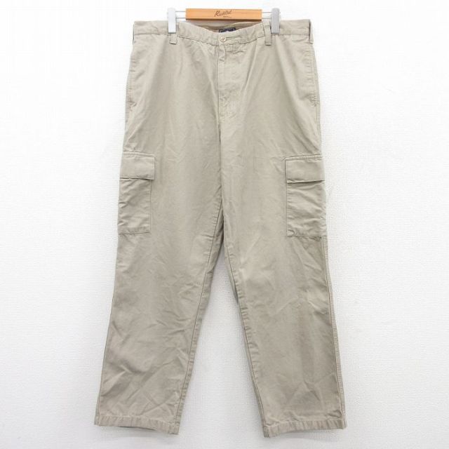 【50%OFF】W38★古着 ドッカーズ カーゴ パンツ メンズ ダック地 コットン ベージュ カーキ 25apr23 中古 ボトムス ロング