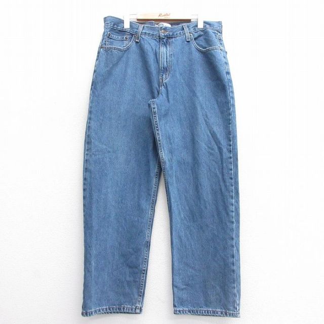 W33★古着 リーバイス Levis シグネチャー ジーンズ メンズ コットン 紺 ネイビー デニム 25apr22 中古 ボトムス ジーパン Gパン ロング パンツ