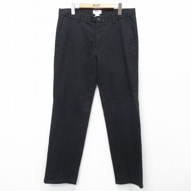 W34★古着 ドッカーズ パンツ メンズ ワンポイントロゴ 黒 ブラック 25apr23 中古 ボトムス ロング