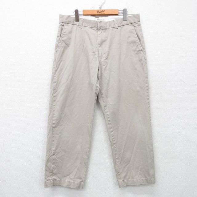 W36★古着 ギャップ GAP チノ パンツ チノパン メンズ コットン 薄ベージュ カーキ 25apr23 中古 ボトムス ロング
