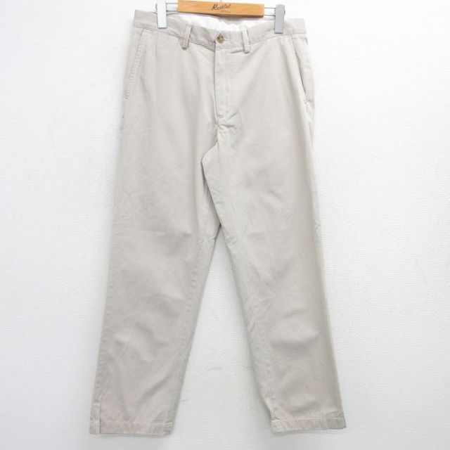 【50%OFF】W33★古着 ラルフローレン Ralph Lauren ブランド パンツ メンズ 90年代 90s コットン 薄ベージュ カーキ 25apr23 中古 ボトムス ロング