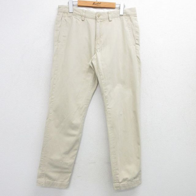 【50%OFF】W34★古着 ラルフローレン Ralph Lauren ブランド パンツ メンズ コットン 薄ベージュ カーキ 25apr23 中古 ボトムス ロング