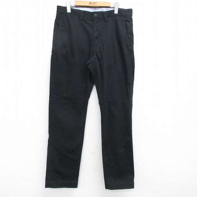 W34★古着 ラルフローレン Ralph Lauren ブランド パンツ メンズ ワンポイントロゴ 黒 ブラック 25apr23 中古 ボトムス ロング
