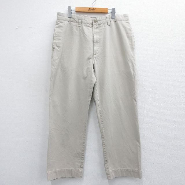 W36★古着 ペリーエリス チノ パンツ チノパン メンズ コットン 薄ベージュ カーキ 25apr23 中古 ボトムス ロング