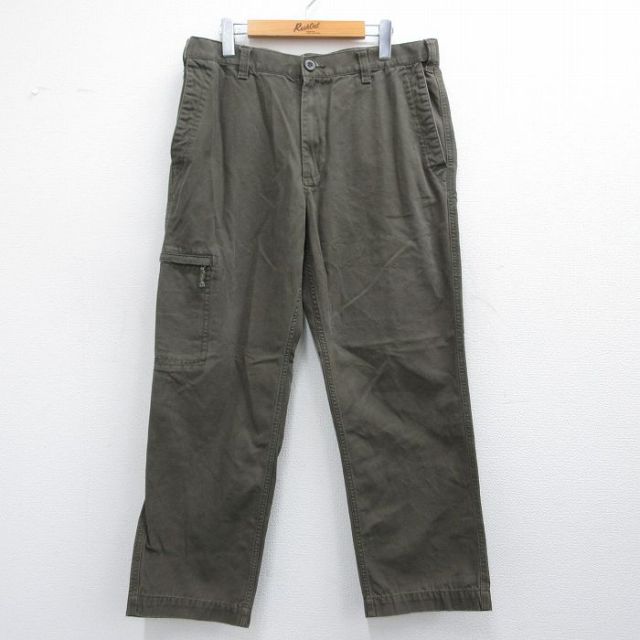 W35★古着 ドッカーズ パンツ メンズ ダック地 コットン 濃緑 グリーン 25apr23 中古 ボトムス ロング