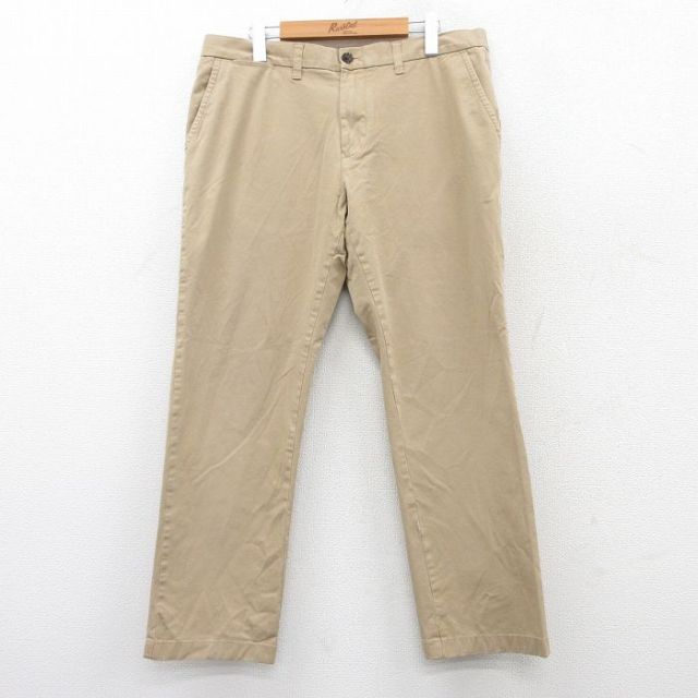 W35★古着 トミーヒルフィガー TOMMY HILFIGER ブランド パンツ メンズ ベージュ カーキ 25apr23 中古 ボトムス ロング