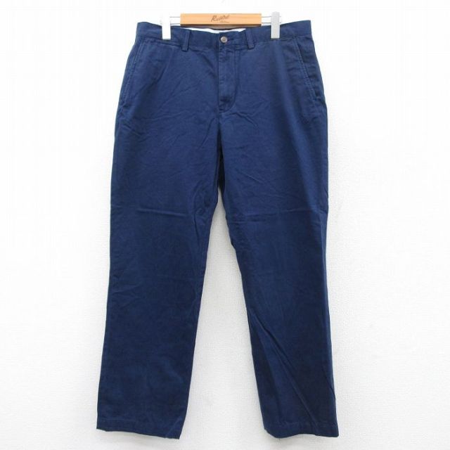 W35★古着 ラルフローレン Ralph Lauren ブランド パンツ メンズ コットン 紺 ネイビー 25apr23 中古 ボトムス ロング