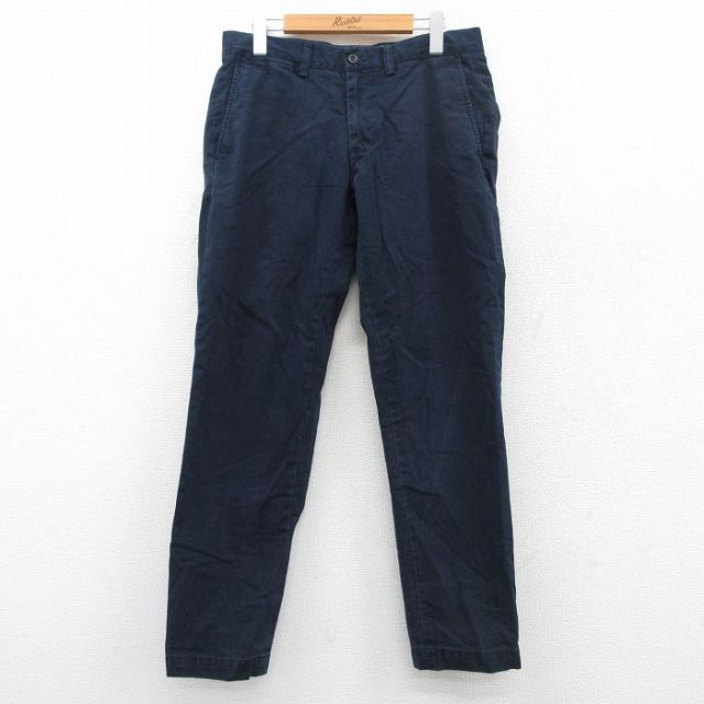 W33★古着 ラルフローレン Ralph Lauren ブランド パンツ メンズ コットン 紺 ネイビー 25apr23 中古 ボトムス ロング