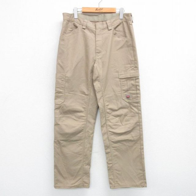 W33★古着 レッドキャップ ワーク カーゴ パンツ メンズ ベージュ カーキ 25apr23 中古 ボトムス ロング