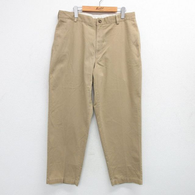 W36★古着 エルエルビーン LLBEAN パンツ メンズ 00年代 00s コットン ベージュ カーキ 25apr23 中古 ボトムス ロング