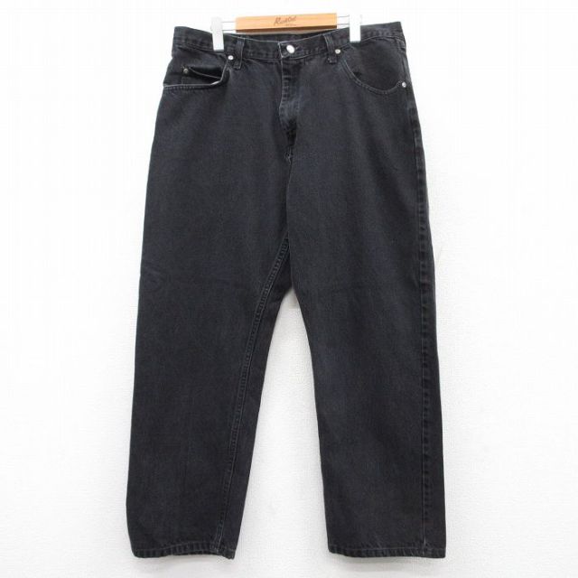 W36★古着 ラングラー Wrangler ジーンズ メンズ コットン 黒 ブラック 25apr24 中古 ボトムス ジーパン Gパン ロング パンツ