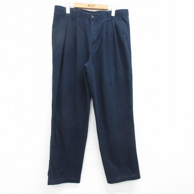 【50%OFF】W34★古着 ドッカーズ パンツ メンズ 00年代 00s コットン 濃紺 ネイビー 25apr25 中古 ボトムス ロング