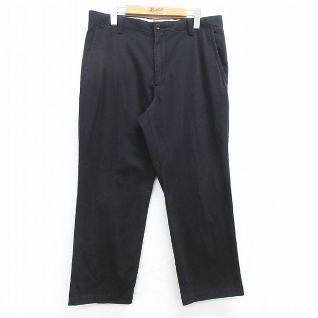 W34★古着 ドッカーズ パンツ メンズ 黒 ブラック 25apr25 中古 ボトムス ロング