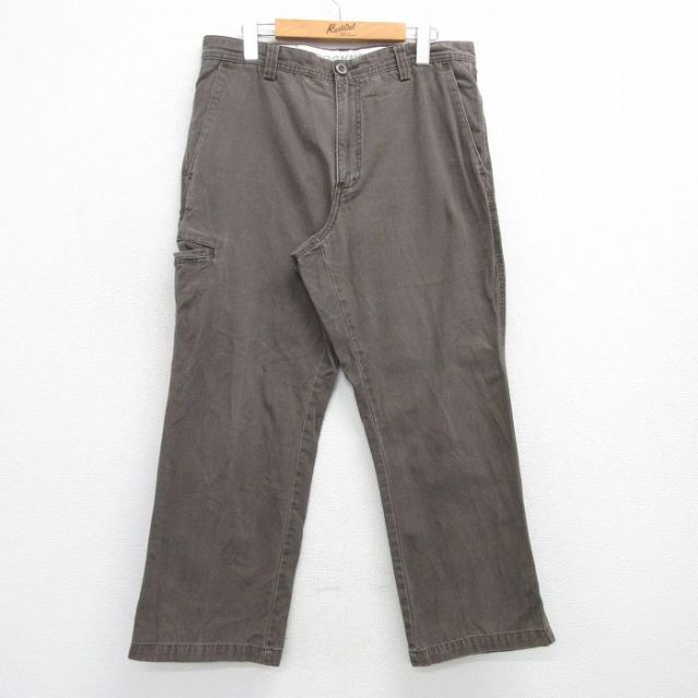 W34★古着 ドッカーズ パンツ メンズ コットン こげ茶 ブラウン 25apr25 中古 ボトムス ロング