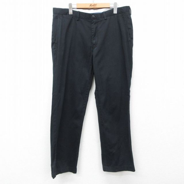 W38★古着 ラルフローレン Ralph Lauren ブランド チノ パンツ チノパン メンズ コットン 黒 ブラック 25apr26 中古 ボトムス ロング