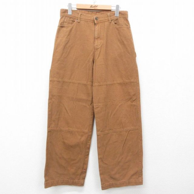 W31★古着 no boundaries ペインター パンツ メンズ ダック地 コットン 茶 ブラウン 25apr26 中古 ボトムス ロング