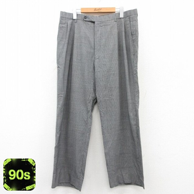 90s パンツ ブラックチェック W37 | 古着