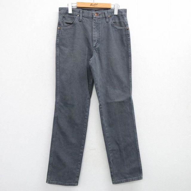 W31★古着 ラングラー Wrangler ジーンズ メンズ コットン グレー デニム 25apr28 中古 ボトムス ジーパン Gパン ロング パンツ