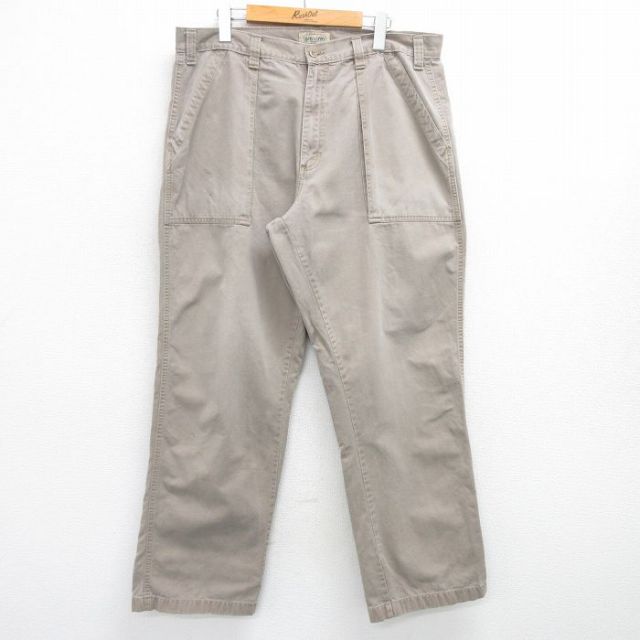 W38★古着 セントジョンズベイ ベイカー パンツ メンズ 00年代 00s コットン ベージュ カーキ 25apr28 中古 ボトムス ロング