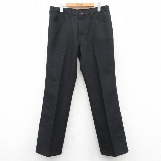 W36★古着 ラングラー Wrangler ランチャー パンツ ジーンズ メンズ 黒 ブラック 【spe】 25apr28 中古 ボトムス ジーパン Gパン ロング