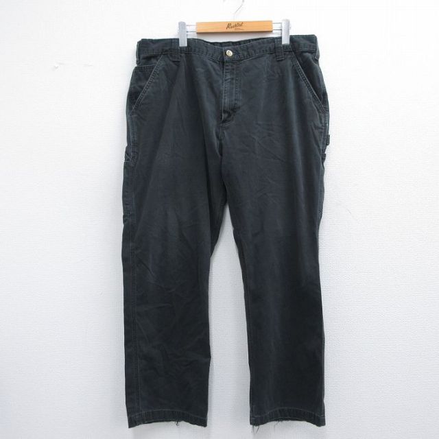 W40★古着 カーハート Carhartt ペインター パンツ メンズ 大きいサイズ コットン 黒 ブラック 25apr30 中古 ボトムス ロング