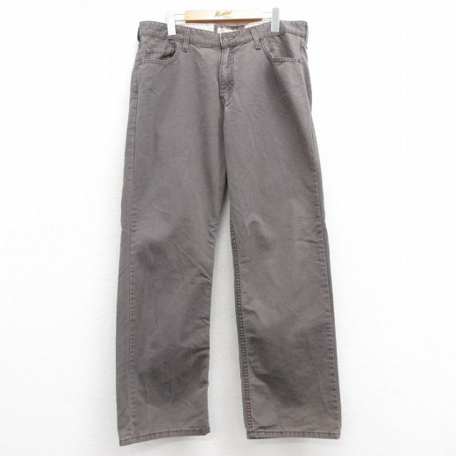 W35★古着 リーバイス Levis パンツ メンズ シグネチャー ダック地 コットン グレー 25apr30 中古 ボトムス ロング