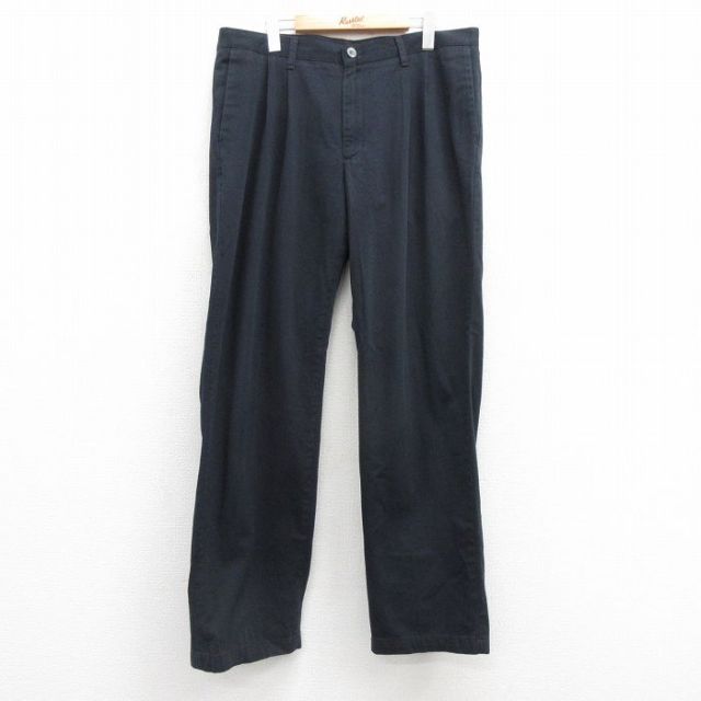 W36★古着 リー Lee チノ パンツ チノパン メンズ コットン 紺 ネイビー 25apr30 中古 ボトムス ロング