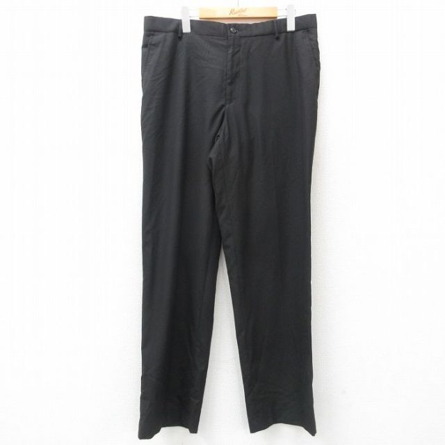 W34★古着 ペリーエリス スラックス パンツ メンズ 黒 ブラック 25may01 中古 ボトムス ロング