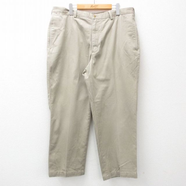 W38★古着 パンツ メンズ SAVANE コットン ベージュ カーキ 25may01 中古 ボトムス ロング