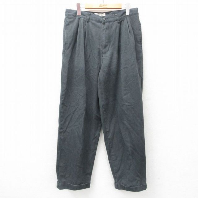 W32★古着 オールドネイビー OLD NAVY パンツ メンズ 濃グレー 25may01 中古 ボトムス ロング
