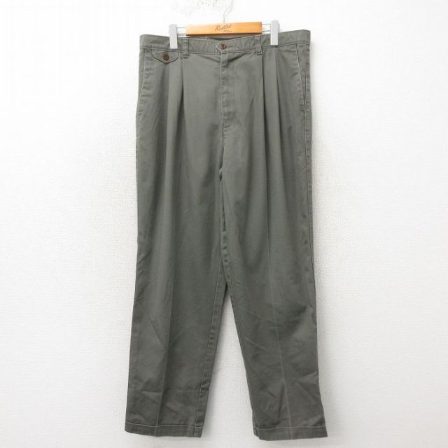 W36★古着 ドッカーズ チノ パンツ チノパン メンズ 00年代 00s コットン 薄緑 グリーン 25may02 中古 ボトムス ロング