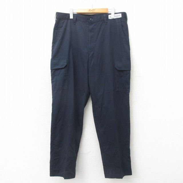 【50%OFF】W37★古着 ワーク カーゴ パンツ メンズ CiNTAS 紺 ネイビー 25may02 中古 ボトムス ロング