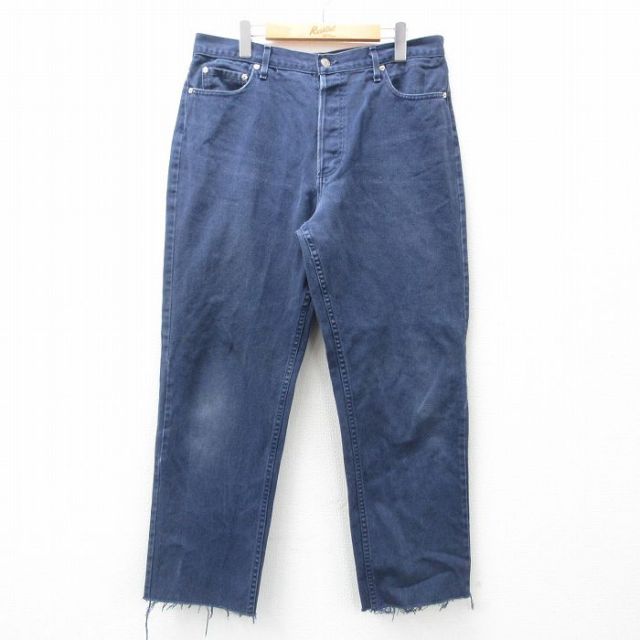 【50%OFF】W35★古着 ジェイクルー J.CREW パンツ メンズ 90年代 90s コットン USA製 紺 ネイビー 【spe】 25may07 中古 ボトムス ロング