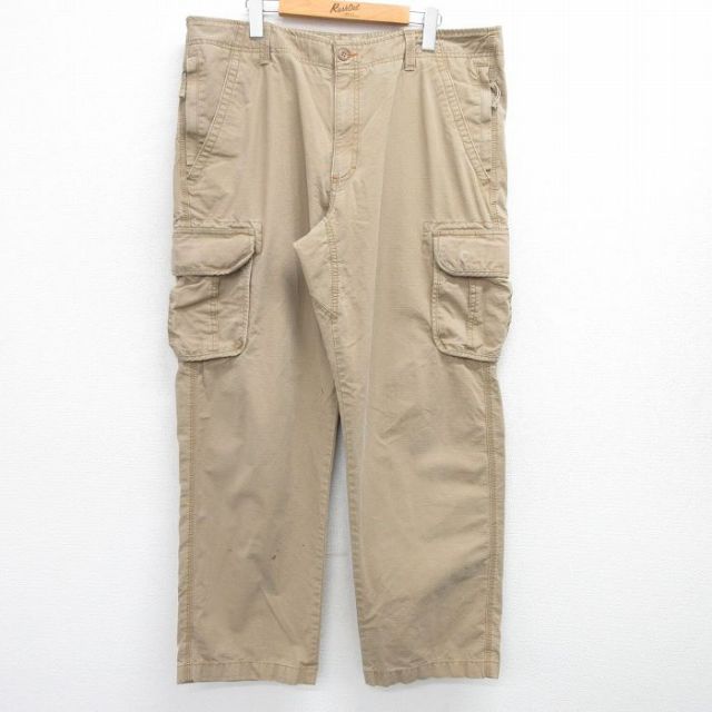 W39★古着 エルエルビーン LLBEAN カーゴ パンツ メンズ 大きいサイズ コットン ベージュ カーキ 25may08 中古 ボトムス ロング