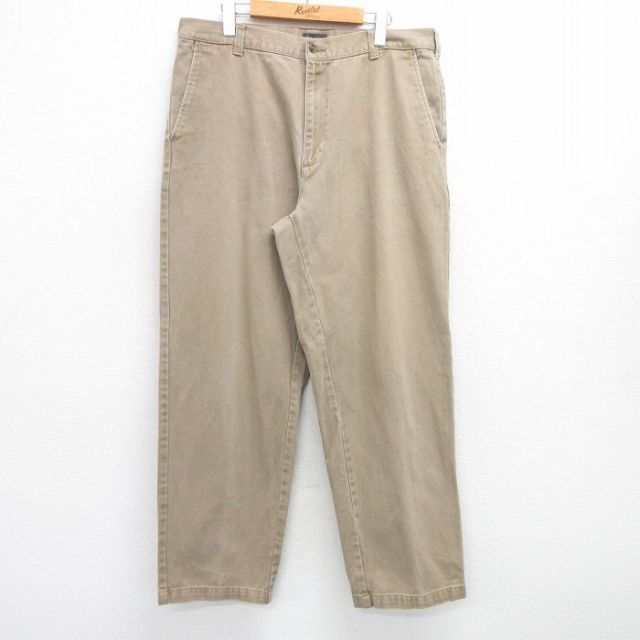 W36★古着 セントジョンズベイ パンツ メンズ コットン ベージュ カーキ 25may08 中古 ボトムス ロング