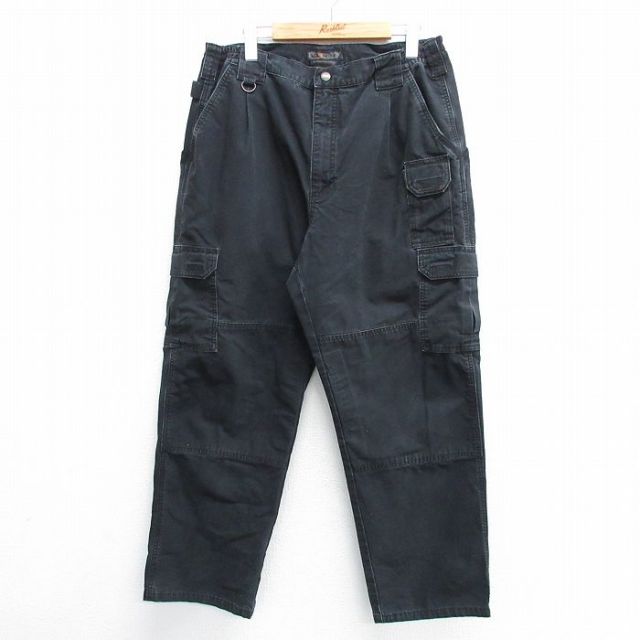 W35★古着 5.11 タクティカル カーゴ パンツ メンズ ダック地 コットン 黒 ブラック 25may08 中古 ボトムス ロング