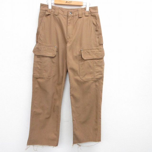 W33★古着 DULUTH カーゴ パンツ メンズ ダック地 コットン 茶 ブラウン 【spe】 25may09 中古 ボトムス ロング
