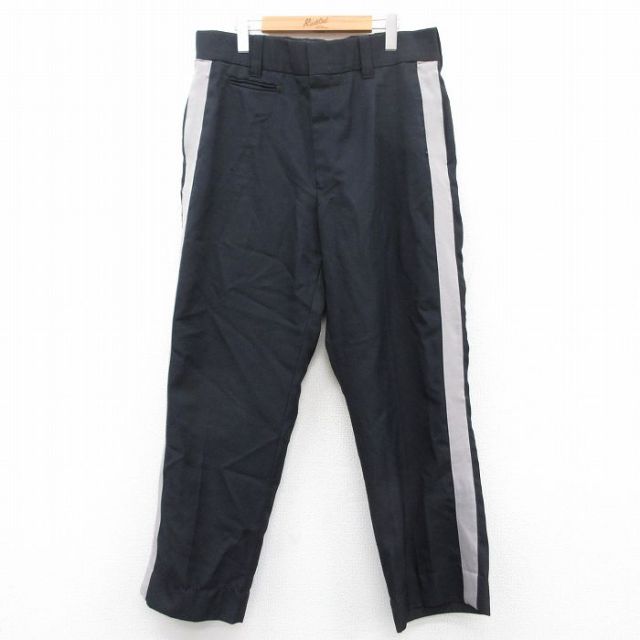 W36★古着 スラックス パンツ メンズ 90年代 90s USA製 黒 ブラック 25may10 中古 ボトムス ロング