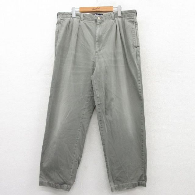 W36★古着 ラルフローレン Ralph Lauren ブランド チノ パンツ チノパン メンズ 90年代 90s コットン 濃緑 グリーン 25may10 中古 ボトムス ロング