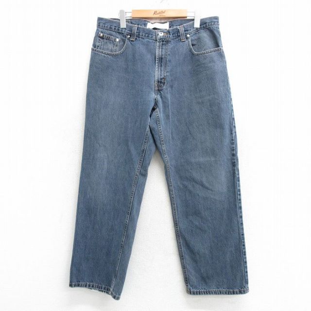 【50%OFF】W36★古着 ペリーエリス ジーンズ メンズ コットン 紺 ネイビー デニム 25may10 中古 ボトムス ジーパン Gパン ロング パンツ