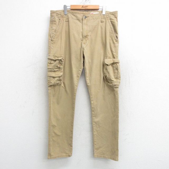 W38★古着 ラングラー Wrangler カーゴ パンツ メンズ ベージュ系 カーキ 25may10 中古 ボトムス ロング