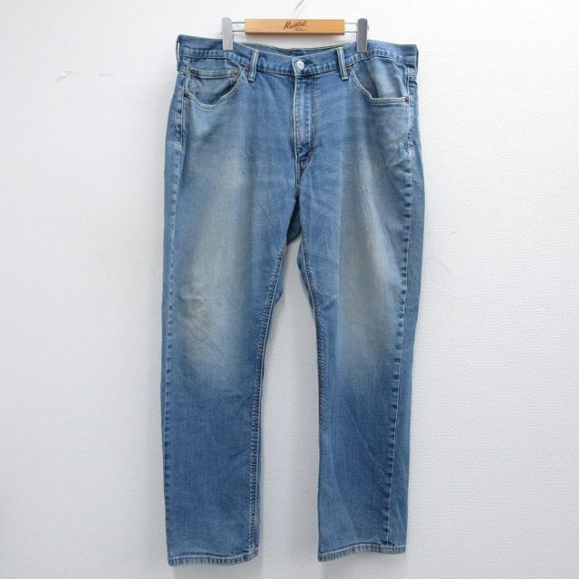 W40★古着 リーバイス Levis 541 ジーンズ メンズ ヒゲ 大きいサイズ 紺 ネイビー デニム 25may10 中古 ボトムス ジーパン Gパン ロング パンツ