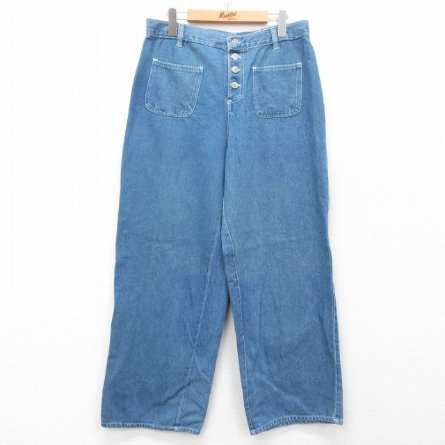 【50%OFF】W33★古着 ジーンズ メンズ 00年代 00s 紺 ネイビー デニム 【spe】 25may14 中古 ボトムス ジーパン Gパン ロング パンツ
